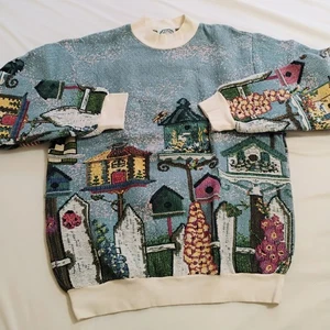 Sugar Street Weavers Damen Vogelhaus Gobelin Pullover Pulli Große XL - Bild 1 von 9
