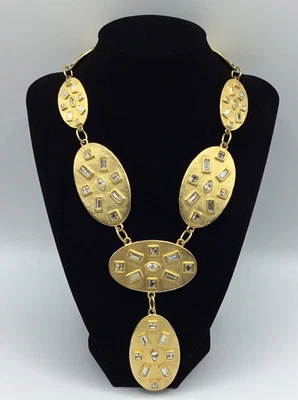 Kenneth J. Collar Lane Disco Ovalado Tono Dorado con Estrás Foto 1 de 4