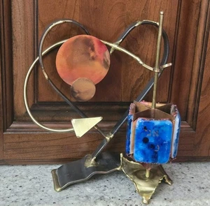 SCHÖNE GARY ROSENTHAL METALL HERZ SPINNEND DREIDEL JUDAICA JÜDISCHE SKULPTUR - Bild 1 von 9
