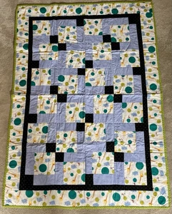 Handmade Baby Quilt / Play Mat with Animals and Balloons- Good Condition - Picture 1 of 2