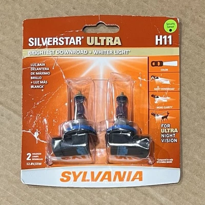Sylvania H11 SilverStar ULTRA High Performance Headlight Pair Set 2 Bulbs - Image 1 of 4