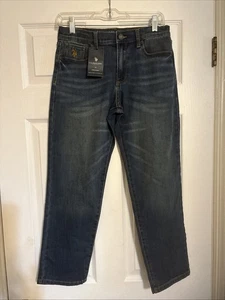 U.S. POLO ASSN Jeans Boys Size 14 slim straight leg Kids Dark Wash NWT - Picture 1 of 6