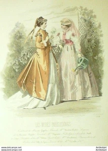 Gravure Modes Parisiennes 1865 # 1276 (aquarelle au pochoir) Old Fashion plate - Picture 1 of 1