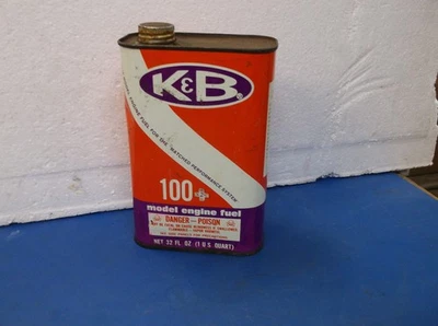 K&B (100+) GLOW FUEL 32OZ TIN (EMTY) CAN VINTAGE FOR MODEL CARS, PLANES AND BOAT - Image 1 of 4