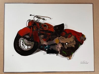 César BALDACCINI. Sérigraphie. Compression César BALDACCINI. Sérigraphie. Moto - Photo 1/3