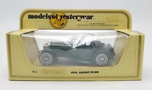 Matchbox Models of Yesteryear 1936 JAGUAR SS100 Y-1 Green Convertible Box 1978 - Picture 1 of 7
