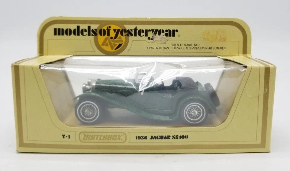 Matchbox Modelos de Antaño 1936 JAGUAR SS100 Y-1 Caja Convertible Verde 1978 Foto 1 de 4