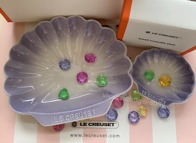 LE CREUSET POWDER PURPLE 4+20oz COQUILLE DISH/PLATE SET OF 2AUTHENTIC ULTRA RARE - Image 1 of 4