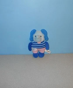 Juguete Simba de 6" muñeca bebé sonajero mordedor azul orejas elefante peluche Lovie - Imagen 1 de 1