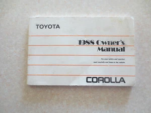 Original 1988 Toyota Corolla car owner's manual - USA - Picture 1 of 9