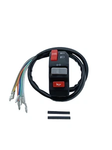 Interruptor de manillar de motocicleta luces de mano izquierda bocina indicador alto y bajo 8 cables - Imagen 1 de 3