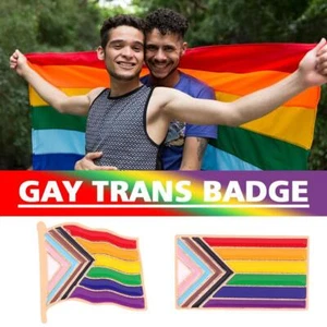 Rainbow Pride Flag Brooch LGBTQ Lapel Pin Ally Badge PC Lesbian Gay 1 Z5R4 - Picture 1 of 17