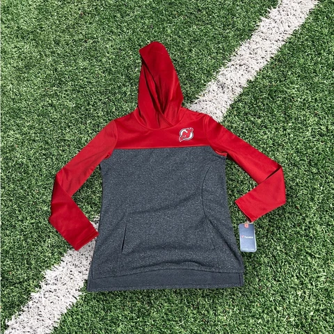 Fanatics Womens pullover hoodie red / gray size small new NHL New Jersey Devils Cover