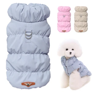 1X Windproof Dog Cat Coat Jacket Pet Puppy Warm Fleece Lined Vest Winter Clothes - Picture 1 of 21