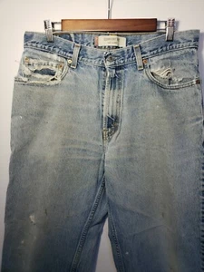Levi Levi's Jeans Denim 560 33x30 Light Wash Distressed High Rise Tapered Jeans - Picture 1 of 10
