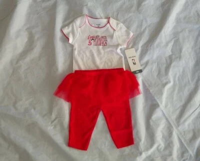 Conjunto de body y pantalones de tul rojo/blanco Atlanta Hawks de la NBA para bebé niña 2 piezas talla 3/6M Foto 1 de 4