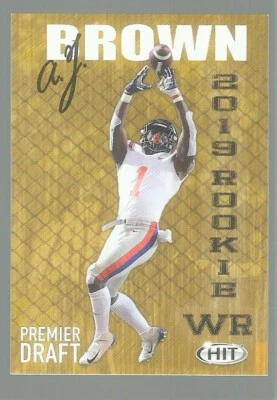 2019 SAGE FOOTBALL PREMIER DRAFT  #34  A.J. BROWN  RC  NM/MT+  TENNESSEE TITANS - Image 1 of 2