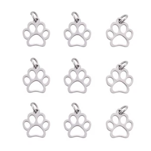 50 PCS 304 Stainless Steel Pendants, Dog Paw Prints Charms For DIY Malking - Picture 1 of 8