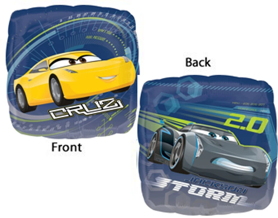 GLOBO DE 2 CARAS DE ALUMINIO DE DISNEY CARS HELIO 17"" CUMPLEAÑOS NIÑOS - TORMENTA CRUZ Foto 1 de 1