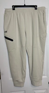 Under Armour UA Unstoppable Fleece Joggers Light Beige 1379808-273 Men Sz XXL - Picture 1 of 6