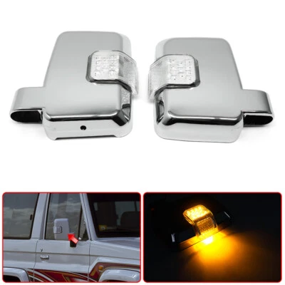 Par de cubiertas de espejo retrovisor LED para Toyota Land Cruiser FJ70 FJ76 FJ79 LC76 LC77 Foto 1 de 4