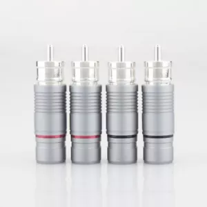 Connettori RCA audiofili spina placcata argento per cavo segnale HiFi interconnessione - Foto 1 di 11