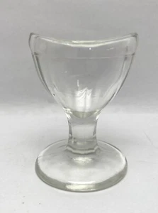 Vintage Clear Glass Eye Wash Cup 8 Paneled Pedestal 2 3/8" tall "20" on Bottom - Picture 1 of 20