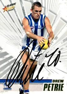✺Signed✺ 2008 NORTH MELBOURNE KANGAROOS AFL Card DREW PETRIE - Bild 1 von 2