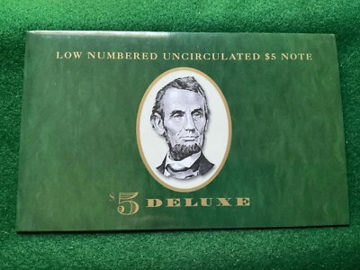 Low Serial Numbered Uncirculated $5 Note - T13 - Image 1 of 4