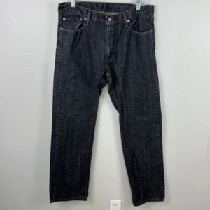 Levis 514 Jeans Mens 36X32 Black Denim Straight Leg Casual Workwear Dark Wash - Picture 1 of 9