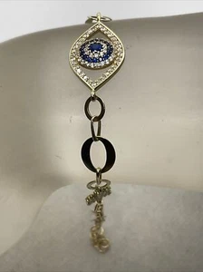 14K (585) Yellow Gold Link Chain EVIL EYE Bracelet (7.5” Min - 8.5” Max) 5.3gr. - Picture 1 of 22