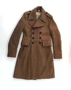 Burberry Brit Wool Military Coat Double Breasted Kipling Wool Mix Nova Check M - Picture 1 of 21