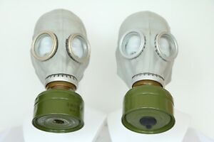 SET of two SOVIET RUSSIAN WW2 Gas Masks GP-5 with filters Genuine NEW VINTAGE