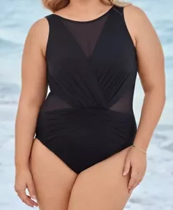 MIRACLESUIT ILLUSIONIST PALMA TRAJE DE BAÑO DE UNA PIEZA NEGRO TALLA 18W EE. UU. - Imagen 1 de 5