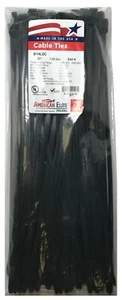 (100) Black 14" Inch Nylon Heavy Duty Cable Wire Wrap Zip Ties 120 LBS USA MADE - Picture 1 of 6