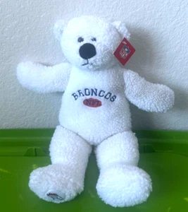 NFL Denver Broncos Fuzzy Plush White Teddy Bear 15" Gift Collectible Toy - Picture 1 of 5