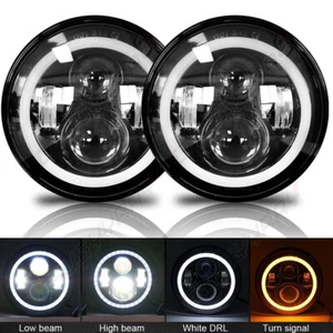 5.75" 5 3/4 Round LED Headlights Hi-lo Projector for Peterbilt 359 348 Chevrolet - Picture 1 of 24