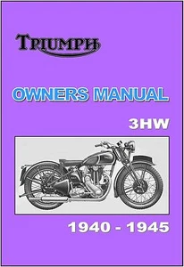 TRIUMPH Owners Manual 3HW 1940 1941 1942 1943 1944 & 1945 Service & Repair - Picture 1 of 4
