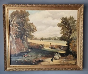 Framed Oil Painting of "The Cornfield, Drinking Boy" by R Callow After Constable - Picture 1 of 3
