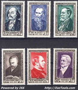 FRANCE SERIE PERSONNAGES CELEBRES N° 930/935 NEUF  * AVEC CHARNIERE - Picture 1 of 2