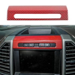 Emergency Llight Switch Panel Trim Cover For Ford F150 2015-20 Red Carbon Fiber - Picture 1 of 7