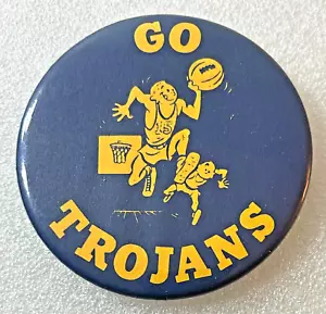 Vintage USC Trojans Basketball Button Pin Pinback University Southern California - Picture 1 of 3