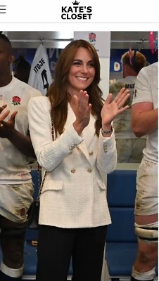 NWT ZARA Textured Taweed Double Breasted Blazer  Size M - Image 1 of 4