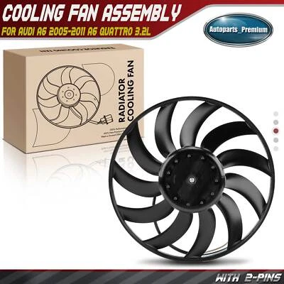 散热器冷却风扇适用于奥迪 A6 2005 - 2011 A6 Quattro 3.2L 4F0959455 带车架 — 第 1/4 张图片