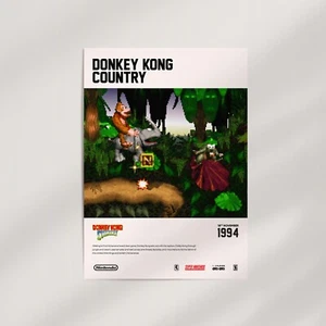 Donkey Kong Country (1994) - Premium Wall Art Poster Print - Picture 1 of 11