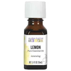 Aura Cacia Renewing Lemon Pure Essential Oil 100% Botanical 0.5 fl oz Pack of 2 - Picture 1 of 5