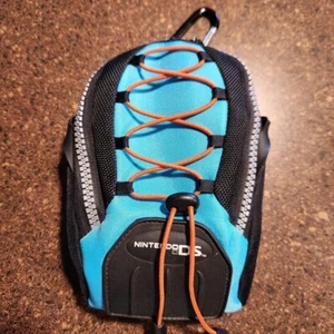 Nintendo DS Lite Mini Backpack Black Blue Orange Storage carabiner A1 - Picture 1 of 3