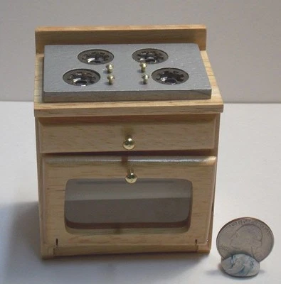 Estufa de cocina miniatura para casa de muñecas roble escala 1:12 una pulgada P50 Dollys Gallery Foto 1 de 3