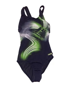 Arena Malavoy JR  Kids Mädchen  Badeanzug Bademode schwarz grün  116 - Picture 1 of 1