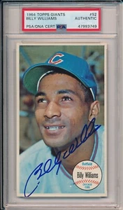 Billy Williams Chicago Cubs Signed 1964 Topps Giants Card #52 ~ PSA/DNA - Picture 1 of 4